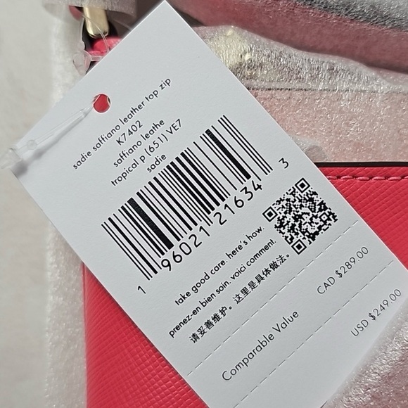 Kate Spade NWT Sadie Crossbody Tropical Pink Safiano Leather - Picture 2 of 9